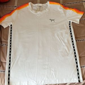 White Multicolored PINK Shirt